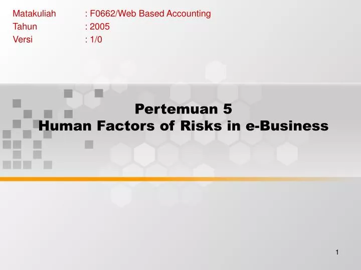 pertemuan 5 human factors of risks in e business