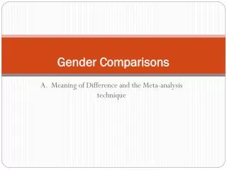 Gender Comparisons