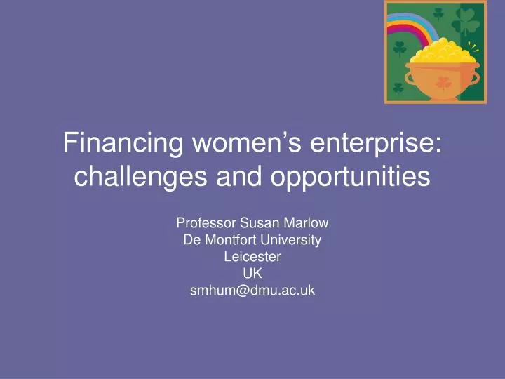 financing women s enterprise challenges and opportunities
