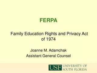 FERPA Family Education Rights and Privacy Act of 1974