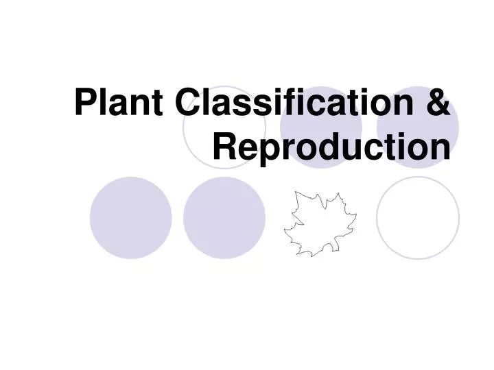 plant classification reproduction
