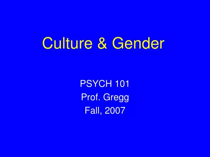 culture gender