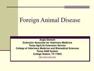 Foreign Animal Disease