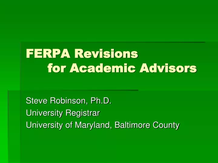 ferpa revisions for academic advisors