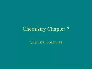 Chemistry Chapter 7