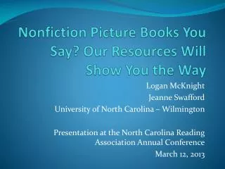 Nonfiction Picture Books You Say? Our Resources Will Show You the Way