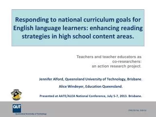 Responding to national curriculum goals for English language learners: enhancing reading strategies in high school conte