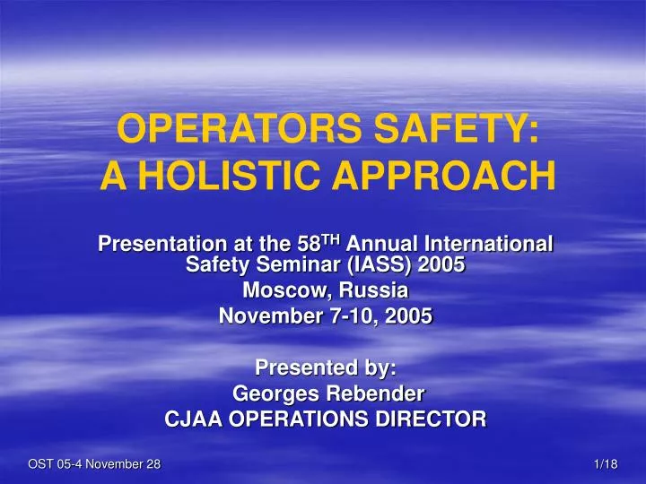 operators safety a holistic approach
