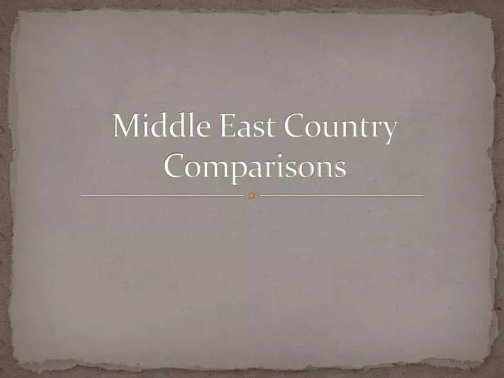 middle east country comparisons