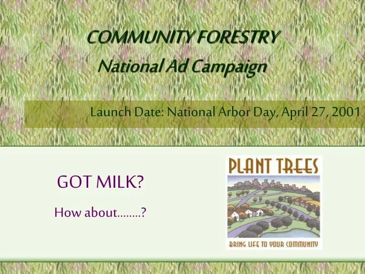 community forestry national ad campaign