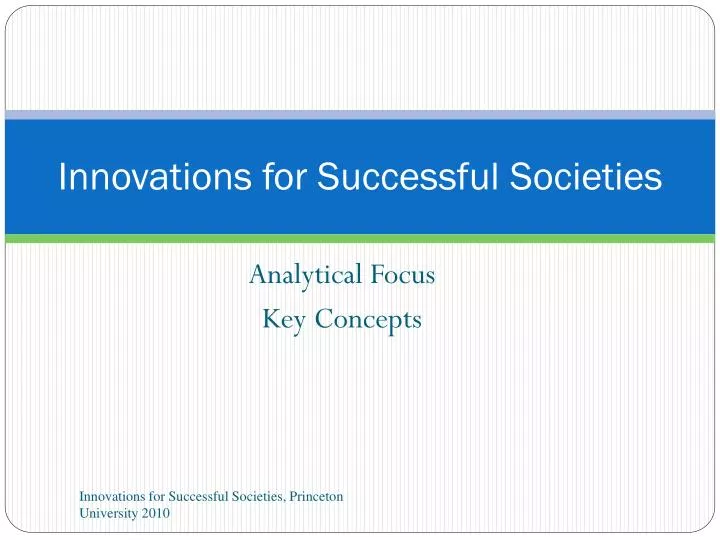 innovations for successful societies