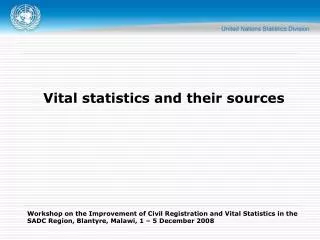 Vital statistics and their sources