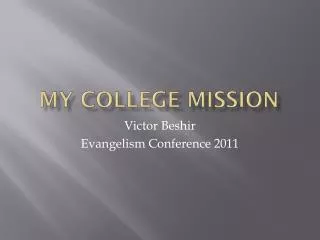 My College Mission