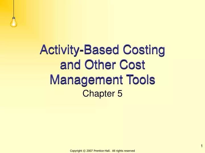 activity based costing and other cost management tools