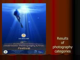 Results of photography categories