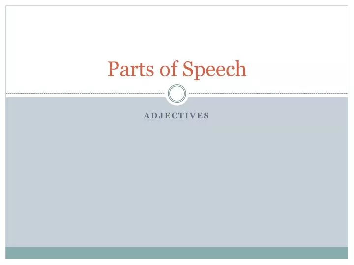 PPT - Parts of Speech PowerPoint Presentation, free download - ID:1776507