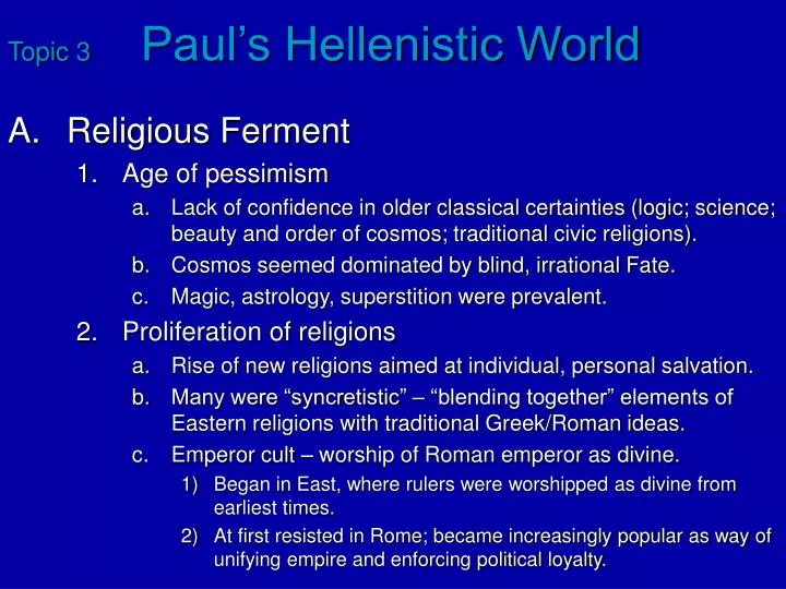 topic 3 paul s hellenistic world