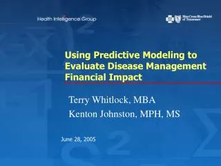 Using Predictive Modeling to Evaluate Disease Management Financial Impact