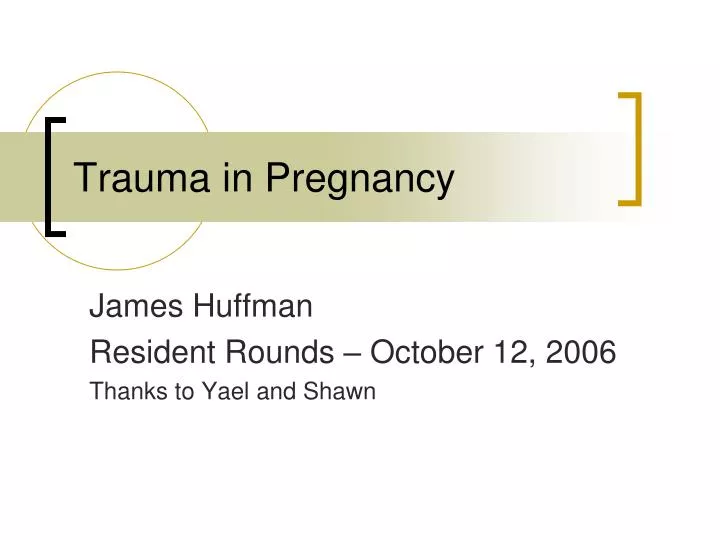 trauma in pregnancy