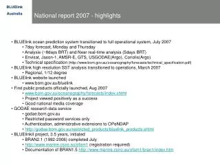National report 2007 - highlights