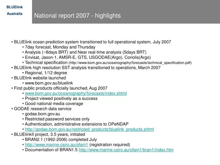 national report 2007 highlights