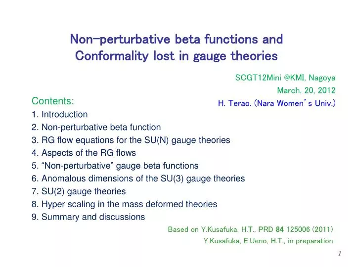 non perturbative beta functions and conformality lost in gauge theories