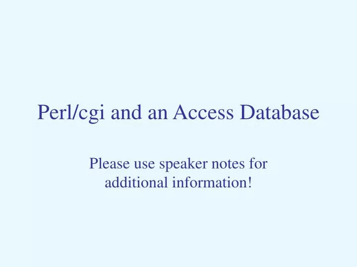 perl cgi and an access database