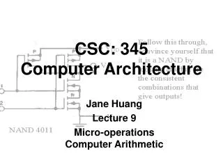 CSC: 345 Computer Architecture