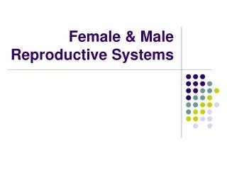 Female &amp; Male Reproductive Systems