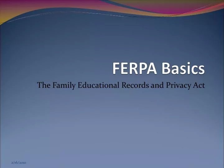 ferpa basics