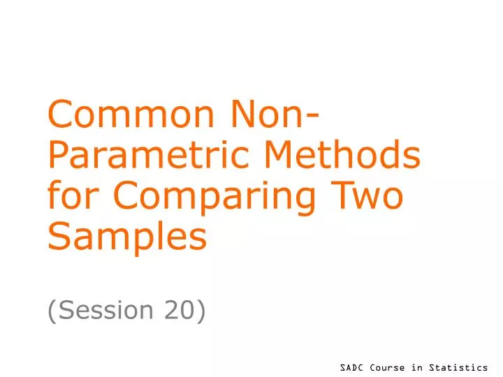 common non parametric methods for comparing two samples
