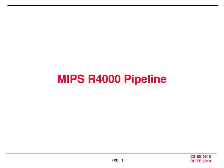 mips r4000 pipeline