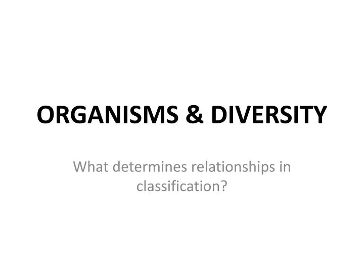 organisms diversity