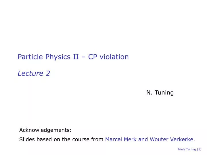 particle physics ii cp violation lecture 2
