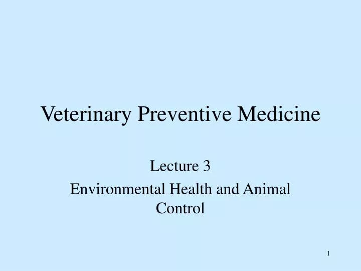 veterinary preventive medicine
