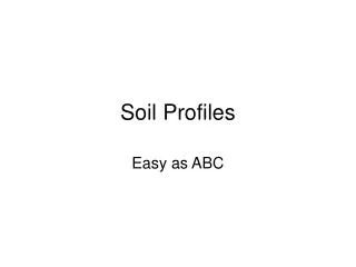 Soil Profiles