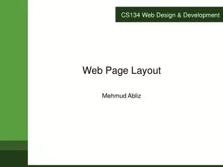 CS134 Web Design &amp; Development