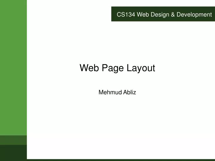 cs134 web design development