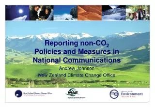 Reporting non-CO 2 Policies and Measures in National Communications Andrew Johnson New Zealand Climate Change Office