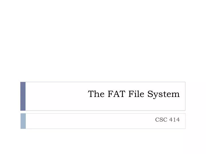the fat file system
