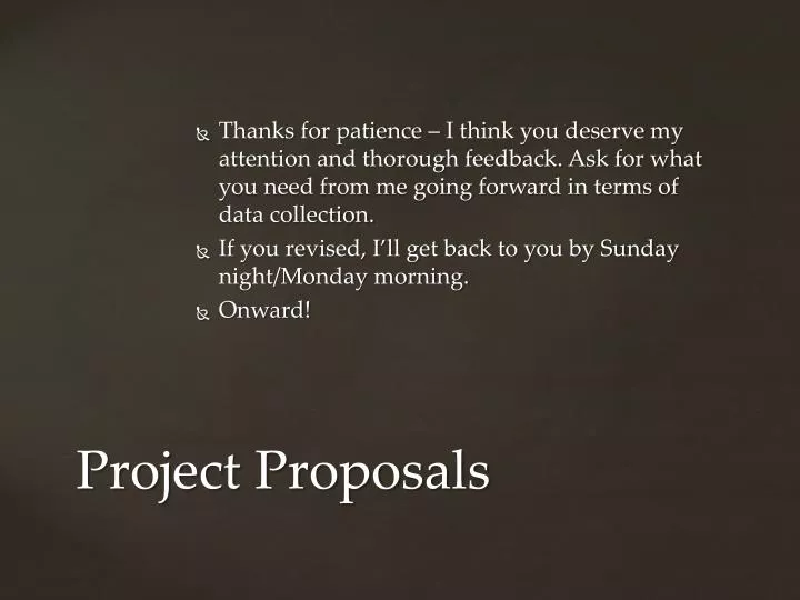 project proposals