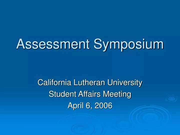 assessment symposium