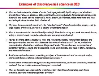 Examples of discovery-class science in BES