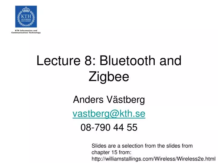 lecture 8 bluetooth and zigbee