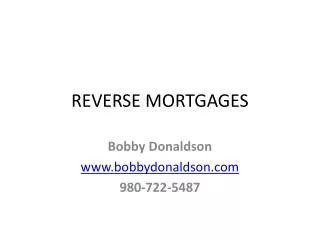 REVERSE MORTGAGES