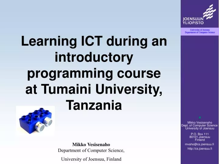 learning ict during an introductory programming course at tumaini university tanzania