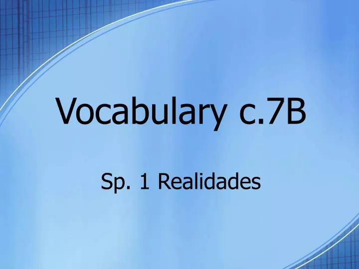 vocabulary c 7b