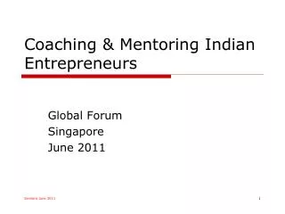 Coaching &amp; Mentoring Indian Entrepreneurs