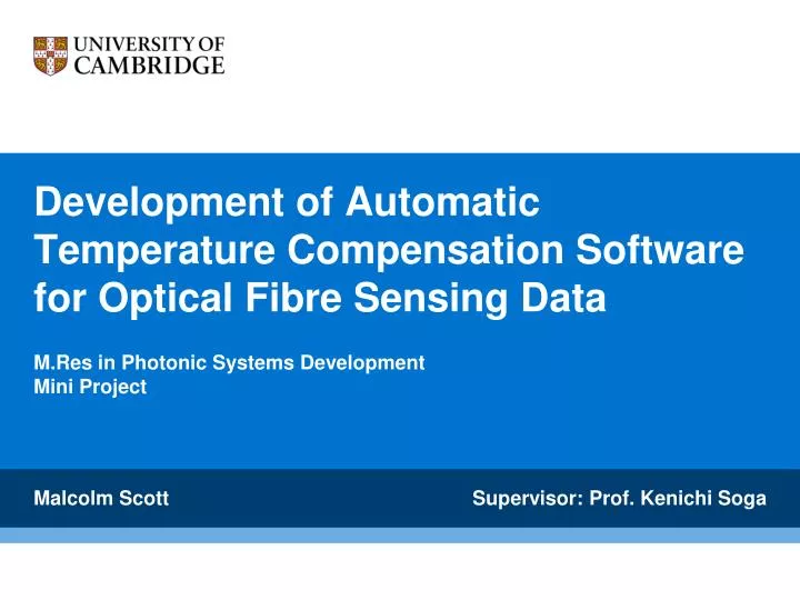 development of automatic temperature compensation software for optical fibre sensing data