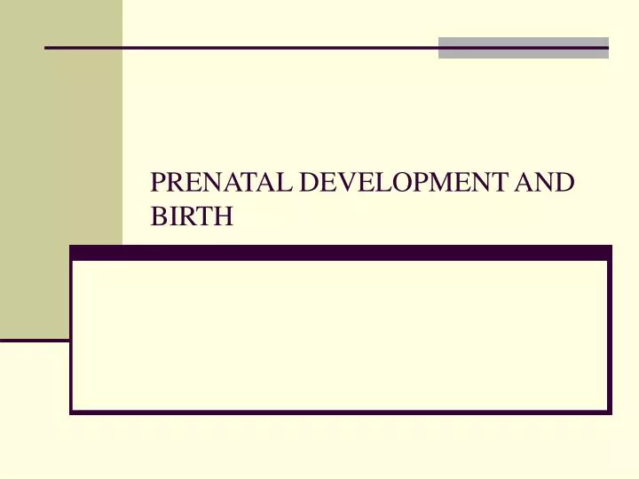 prenatal development and birth